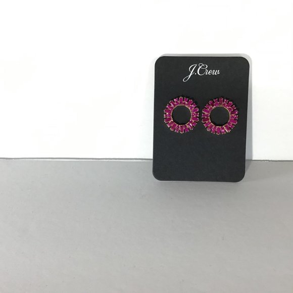 J.Crew Pave Circle Crystal Earrings - Picture 2 of 5